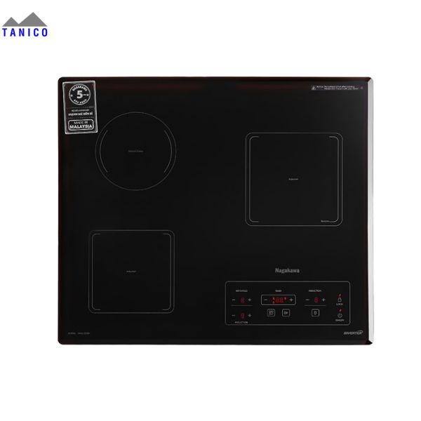 Bếp từ hồng ngoại 3 vùng nấu lắp âm Nagakawa NAG1253M